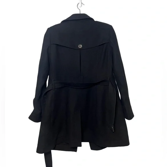 BURBERRY Daylesmoore Double Breasted Wool Cashmere Black Trench Coat Size 8 - Picture 6 of 15